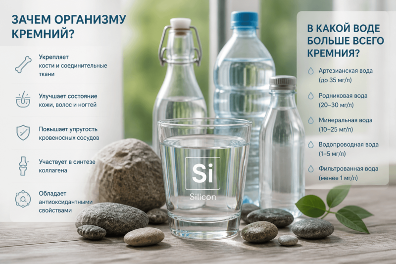 Зачем организму кремний, и в какой воде его больше всего