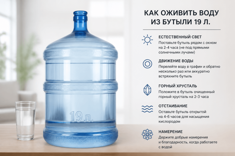 Как оживить воду из бутыли 19 л